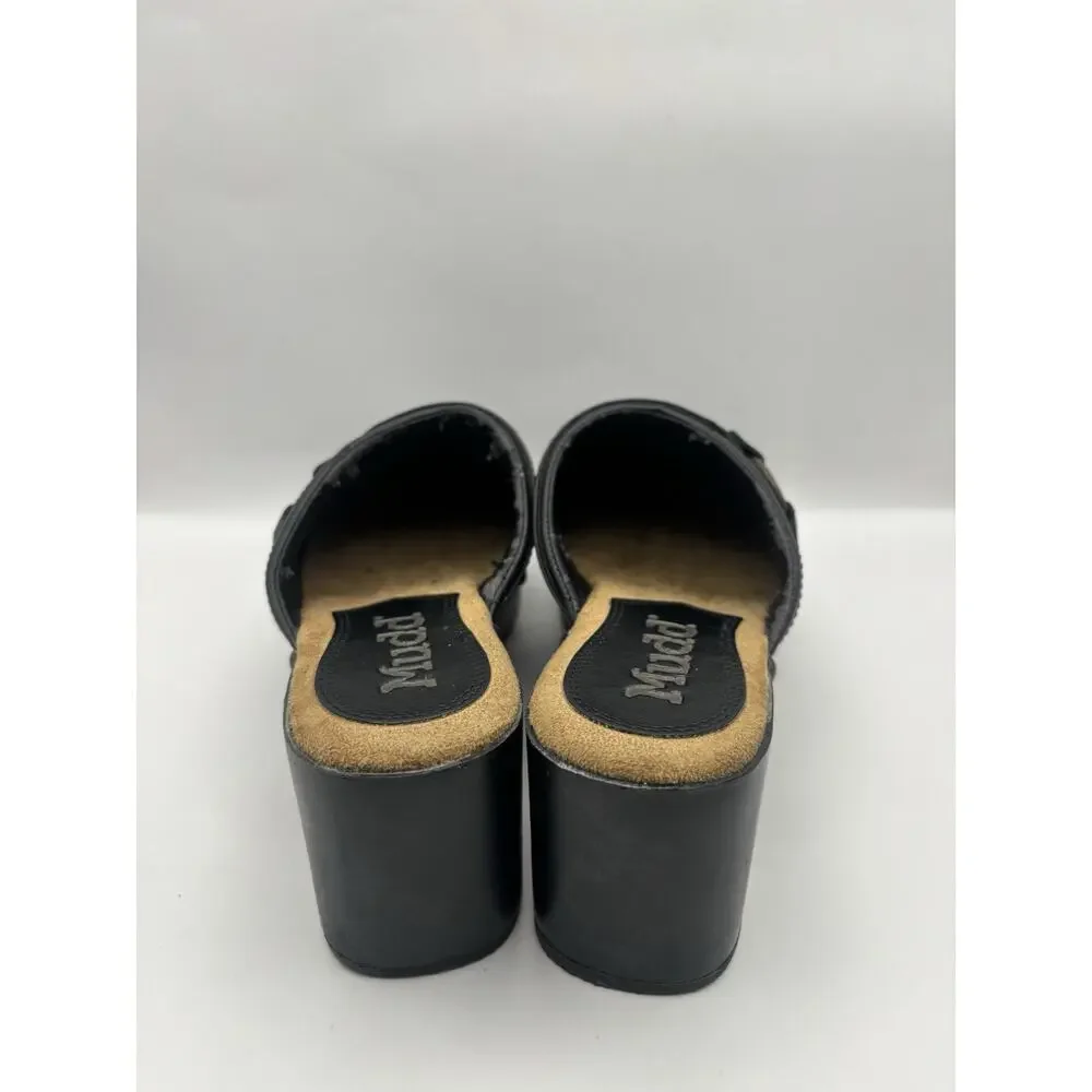 Mudd Y2K Chunky Black Platform Clogs Women Size 8